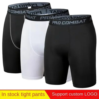 Men's Sports Leggings, Bottoming Shorts, Quick-drying Stretch Fitness, Running, Track and Field, Basketball Training, Compressio
