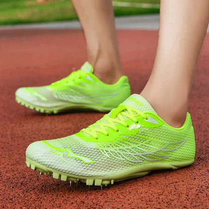 Outdoor Men Woman Track & Field Running Shoes Professional Competition Nail Sneakers Anti-Slip Student Training Shoes