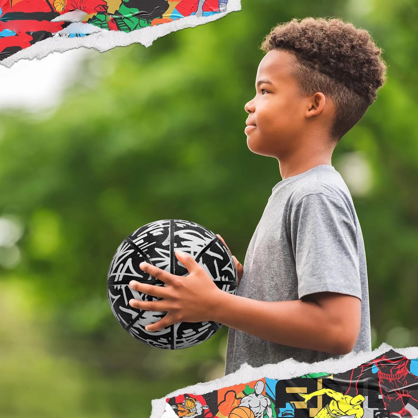 Premium Rubber Basketball Size 7 Outdoor Cement Court Training Sports Ball For Adults Youth Professional Game Equipment