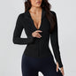 Autumn and winter professional yoga exercise jacket women's zipper tight quick-drying stand-up collar long-sleeved top  popular