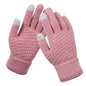 Women Men Warm Winter Touch Screen Gloves Stretch Classical Knit Mittens Wool Full Finger Outdoor Cycling Driving Glove